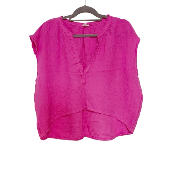 Aerie Pink Gauzy Pool To Party Crop Top and Pants Set - Picture 12 of 16